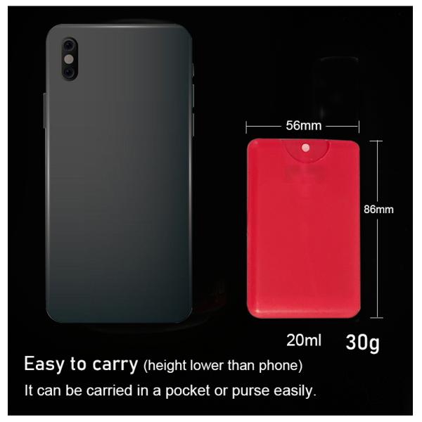 Custom Logo Empty Plastic Transparent 20ml Pocket Credit Card Flat Alcohol Travel Spray Perfume Bottle