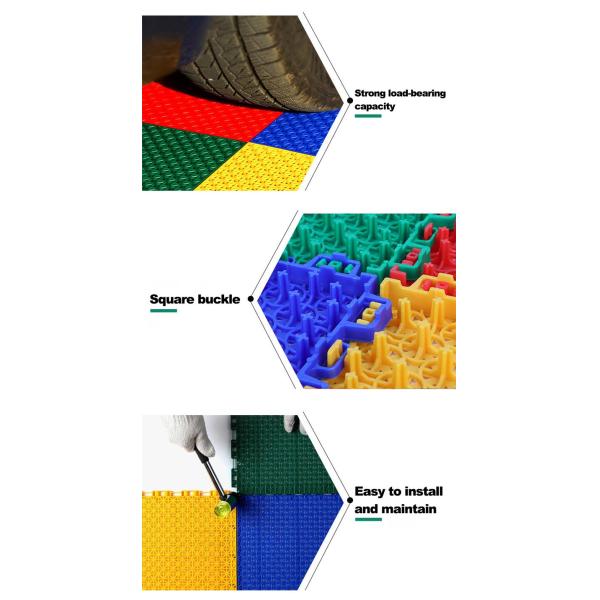 Weatherproof PP Suspended Flooring Modular Interlocking Floor Tiles 12 inches Sports