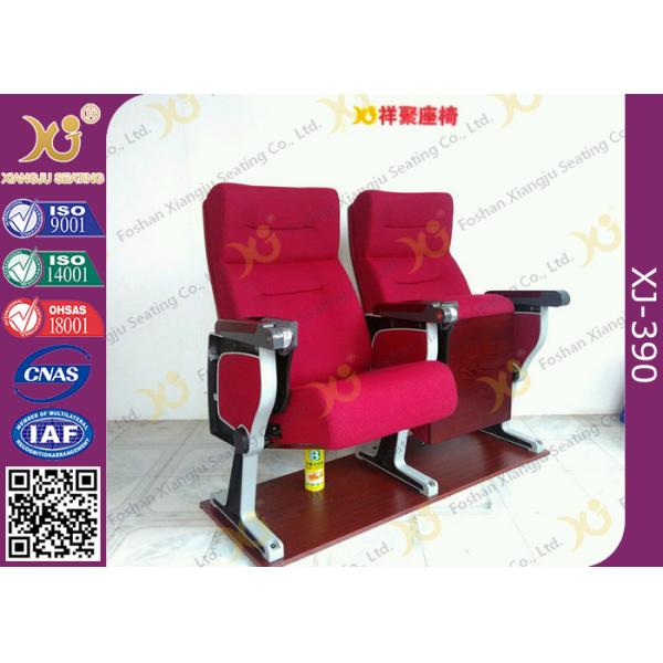 Aluminum Alloy Base Legs Auditorium Theatre Seating With Ash Wood Veneer Finished