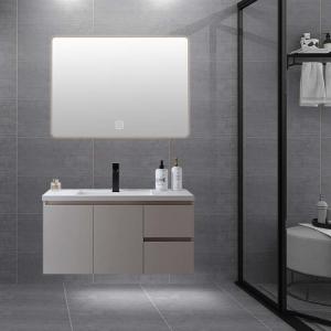 Quality Partition Storage Small Floating Bathroom Vanity With Ceramic Basin for sale