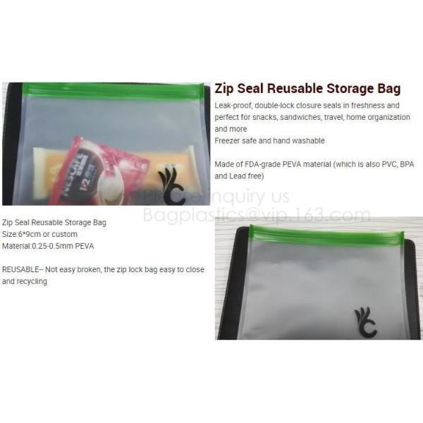 Large Reusable Vacuum Zipper Preservation Freezer sandwich Zip lockk Cooking Fresh Zip Silicone Food Storage Bags With Tim