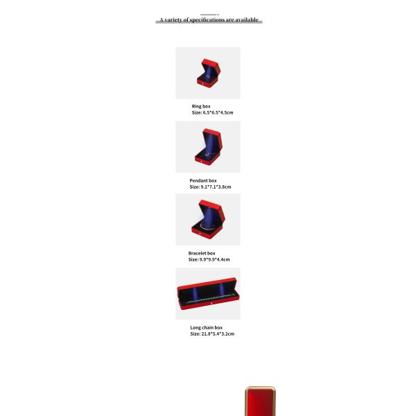 Luxury Red LED Light Up Jewelry Box , Jewelry Packaging Boxes Customized Size