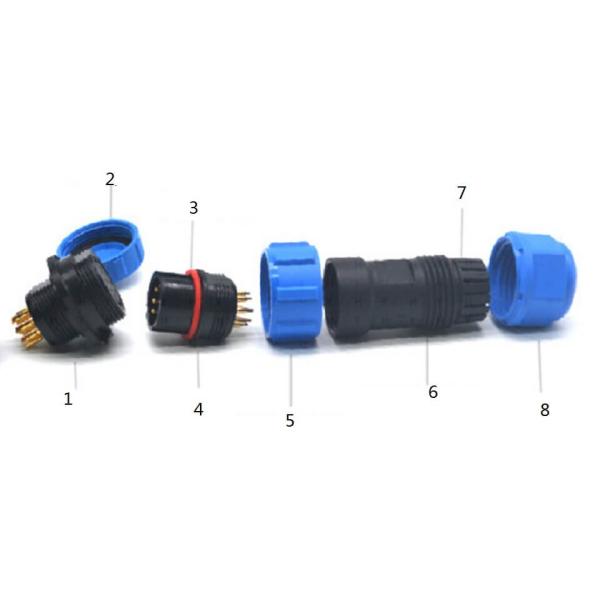 PA66 M17 2 Pin Waterproof Connector Panel Mounting 3 4 5 6 7 9 Pin Cable To Panel