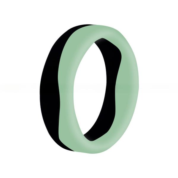 Geometric Women Silicone Ring 5.7mm Two Tone Breathable For Wedding
