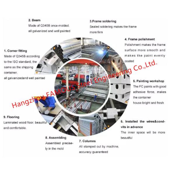 Foldable Flat Pack Container House With Glass Facade Decoration For Office Use