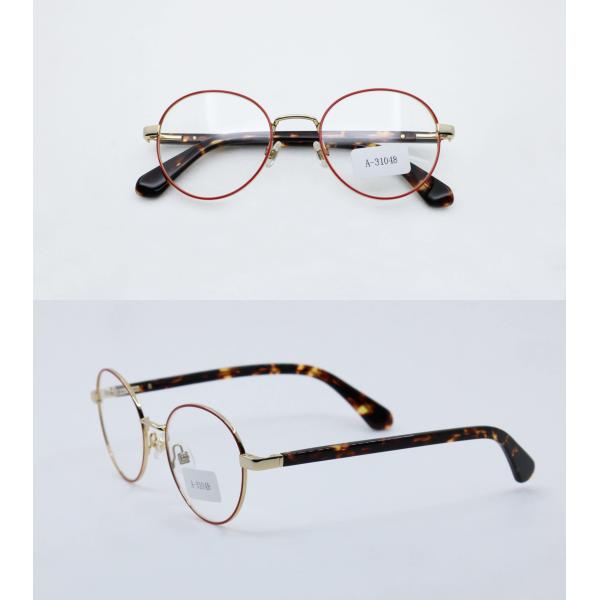 Girls fashion eyeglasses Clear lens optical frame high class metal with acetate temples new designer