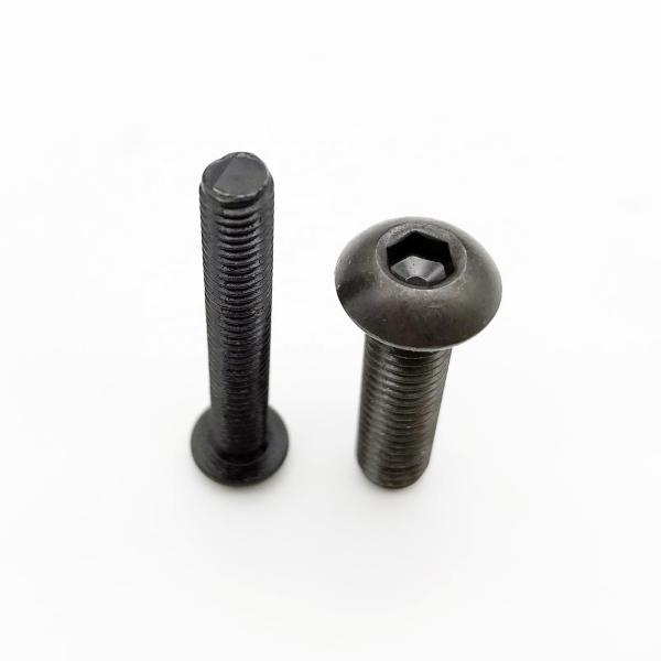 ISO7380 Hex Socket Button Head Security Cap Screw Bolt with Black Oxide Black Zinc Plated
