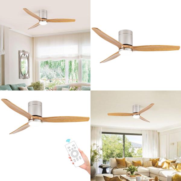 Factory Elegant 46-Inch Intelligent Remote-Controlled Ceiling Fan with Integrated Light