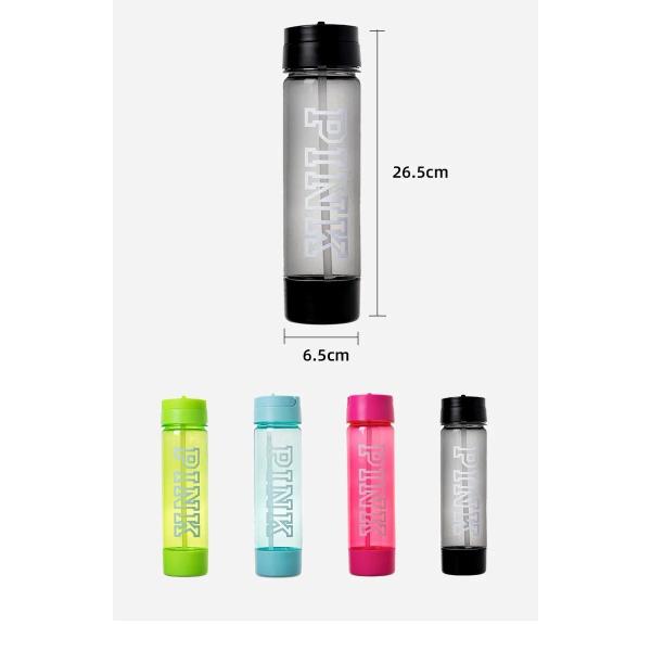 Transparent Sports Water Bottle With Printed Handle Base Silicone Pad Water Bottle