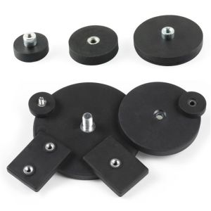 Durable Black Rubber Coated Neodymium Magnets Abrasion Resistance