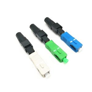 Quality Sc APC Plastic Fiber Optic Quick Connector FTTH Singlemode Pre Polished Tools for sale