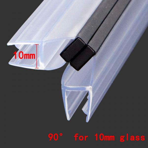 10mm 90° Bathroom Shower Door Seal Strip PVC Magnetic Door Weatherstrip