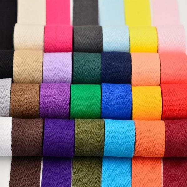 Herribone Design Cotton Ribbon Purple Orange Cotton Twill Tape