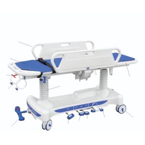 Hydraulic Rise And Fall Hospital Shifting Patient Recovery Trolley Stretcher