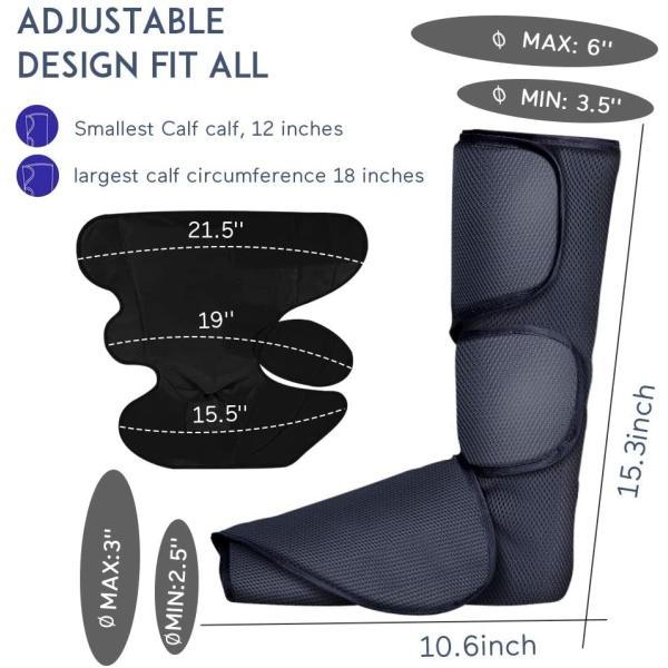 Adjustable Wraps Air Compression Leg Massager 240V Foot Heating