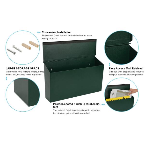 Custom Logo American Style Wedding Mailbox Postbox Cards Box Metal with Red Heart Flag