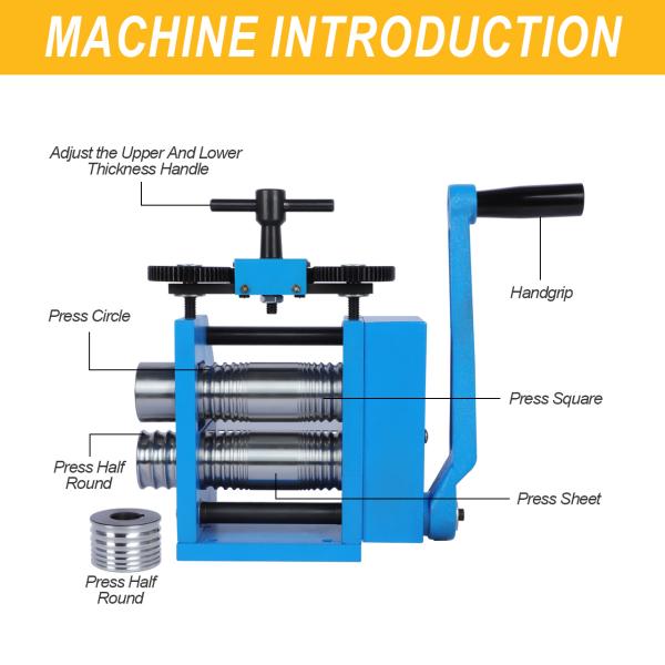 Tooltos Three In One Manual Rolling Mill Machine For Jewelry Making