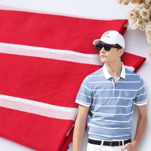 Quality Plain And Breathable Lycra Polo Shirt Cotton Fabric Striped Pattern for sale