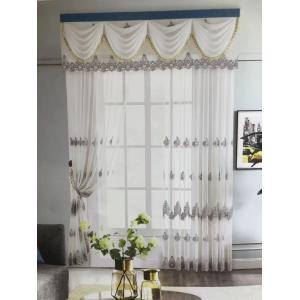 Hollowed White Cotton Lace Embroidery Muslin Curtains Blackout Window Hotels