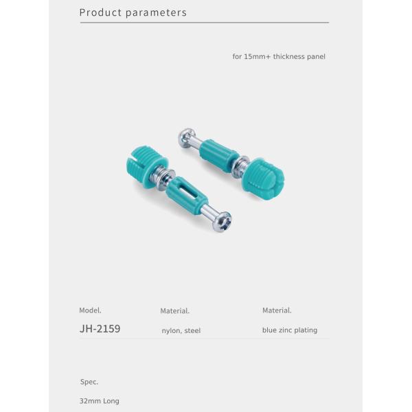 Profession 32mm Cam Lock Fastener Screw Long Lasting For Flat Packed Furniture