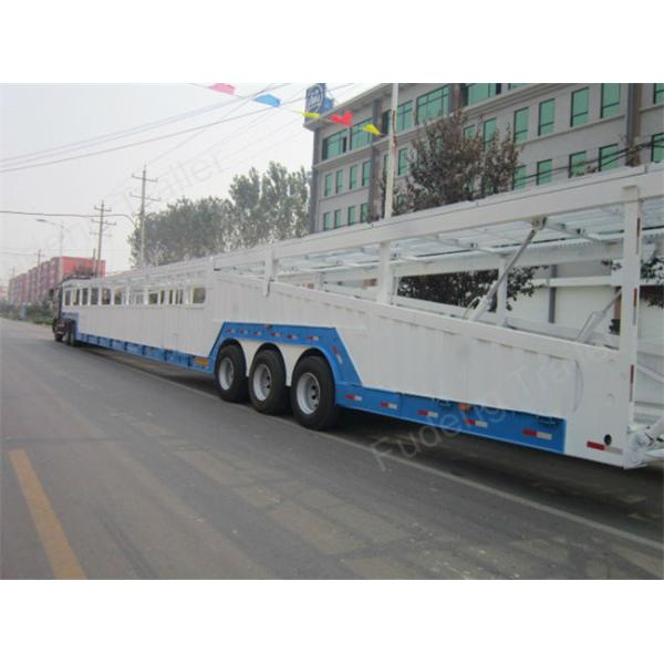 Tri-Axles 10 Car Transporter Trailer , Auto Vehicle Transport Trailer