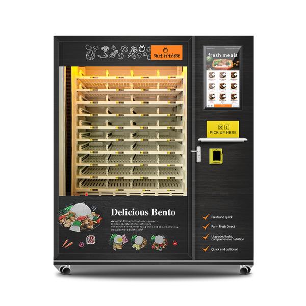 Fully Automatic Freezing Food Freezing Meals Lunch Box Vending Machine with Microwave Heating And Cutlery Pickup Port