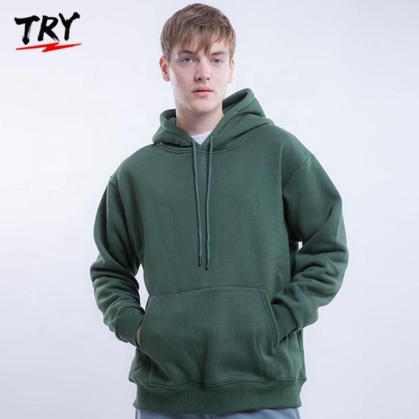 Thick Mens Activewear Tops Pullover 100% Pima Cotton Hoodie With Drawstrings Hood