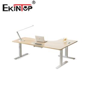 L Shape Ergonomic Standing Work Station Electric Adjustable ODM