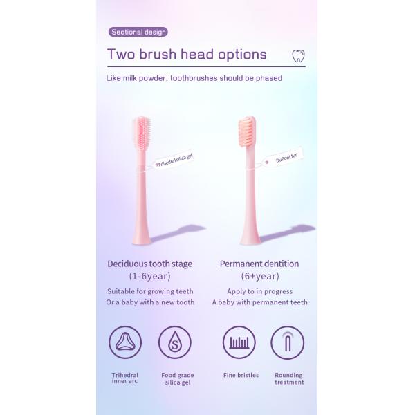 Factory OEM Rechargeable Electric Toothbrush For Children Aged 3-15 With Circular Silicone