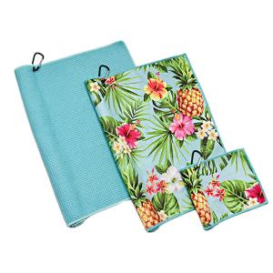 eco friendly sublimation printed microfiber microfiber waffle golf towel custom