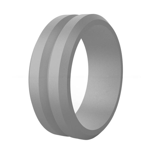 Unisex Silicone Rubber Rings 8mm Grooved for Wedding Engagement