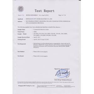 Dongguan City Chuhe Electric Co., Limited Certifications