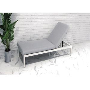 Quality 196cm Garden Sun Lounger Chairs Alumiunm 8cm Cushion for sale
