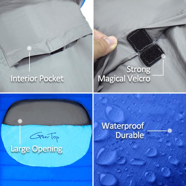 210*160cm 190T Polyester Warm Sleeping Bags For Camping