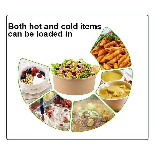 Free Sample Recyclable Custom Salad Food Grade Paper Plate Kraft Round Paper Bowl