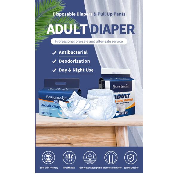 Super Speed Absorbency Printed Adult Diaper with Color Pattern and Quick Spreading