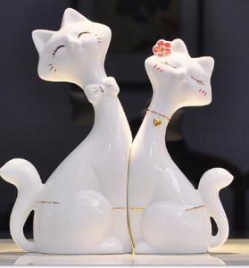 Quality Ceramic cat lovers creative home decoration gift giving white for sale