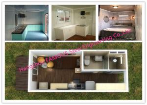 Quality Portable Prefab Container Homes With Interior Decorations Bedroom / Bathroom / Kitchen / Washbasin for sale