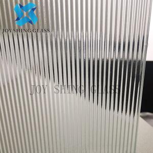 6mm 8mm Clear Patterned Glass , Tempered Reeded Fluted Glass