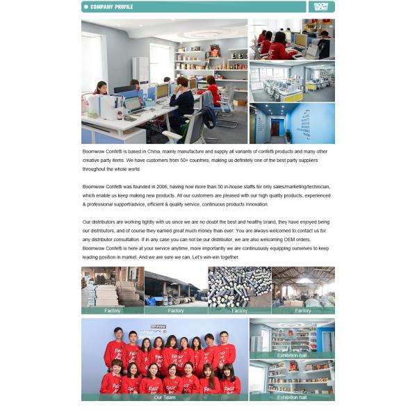 Boomwow wholesale party supply gender reveal confetti popper confetti cannon