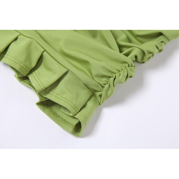 Green Two Piece Casual Set Round Neck Long Sleeve Hollow T Shirt Slim Fit Hip Skirt