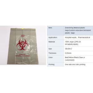 Disposable biohazard infectious plastic drawstring medical waste bag, Promotiona