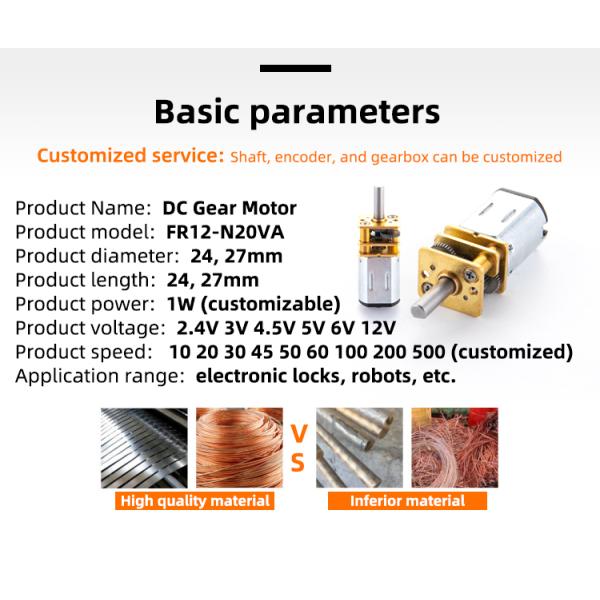 Faradyi Customized Good Quality N20 Right Angle 14mm 5v 6V Micro Small Dc Gear Motor 12V 180rpm