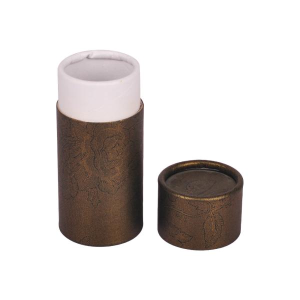 Sturdy Brown Embossing Cardboard Paper Tube For Essential Oil Packaging