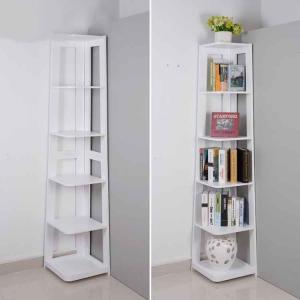 Quality 190CM Trapezoidal 5 Story Corner Ladder Bookshelf for sale