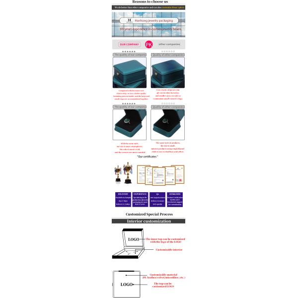 Light Green Led Light Jewellery Box For Necklace Bracelet Ring Earrings Custom Size