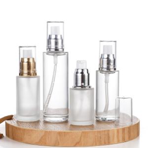 Quality Frosting Transparent Glass Cosmetic Bottle Eco Friendly With Sturdy Design for sale