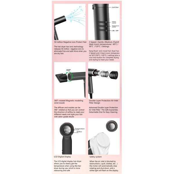 BLDC Hair Dryer Hair dryer 1200W Concentrator Nozzle Professional AC Motor Hair Dryer Salon Hair Dryer