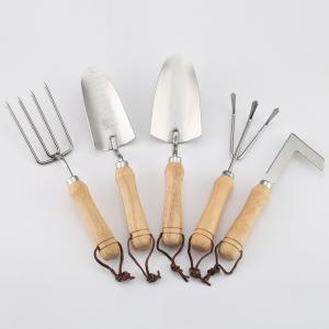 Quality Wooden Handle Stainless Steel Garden Hand Tools Five Piece Set for sale
