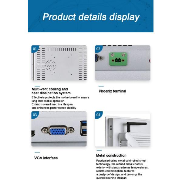 15 Inch Embedded Capacitive Touchscreen All-in-one Industrial Control panel IP65 Waterproof Panel Pc
